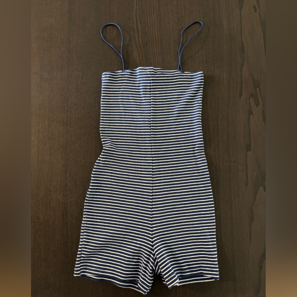 Zara Blue Striped Romper/Jumpsuit